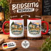 Tasse Wohnwagen Camping Geschenk Lieblingsplatz Camper Kaffeetasse Campingfreunde Wohnmobil Urlaub Geburtstag Weihnachten 330 ml
