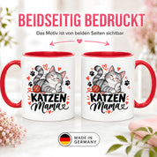 Katzen Mama Tasse Geschenk 330 ml Keramiktasse für Katzenliebhaber Katzenfreundin Geburtstag Weihnachten