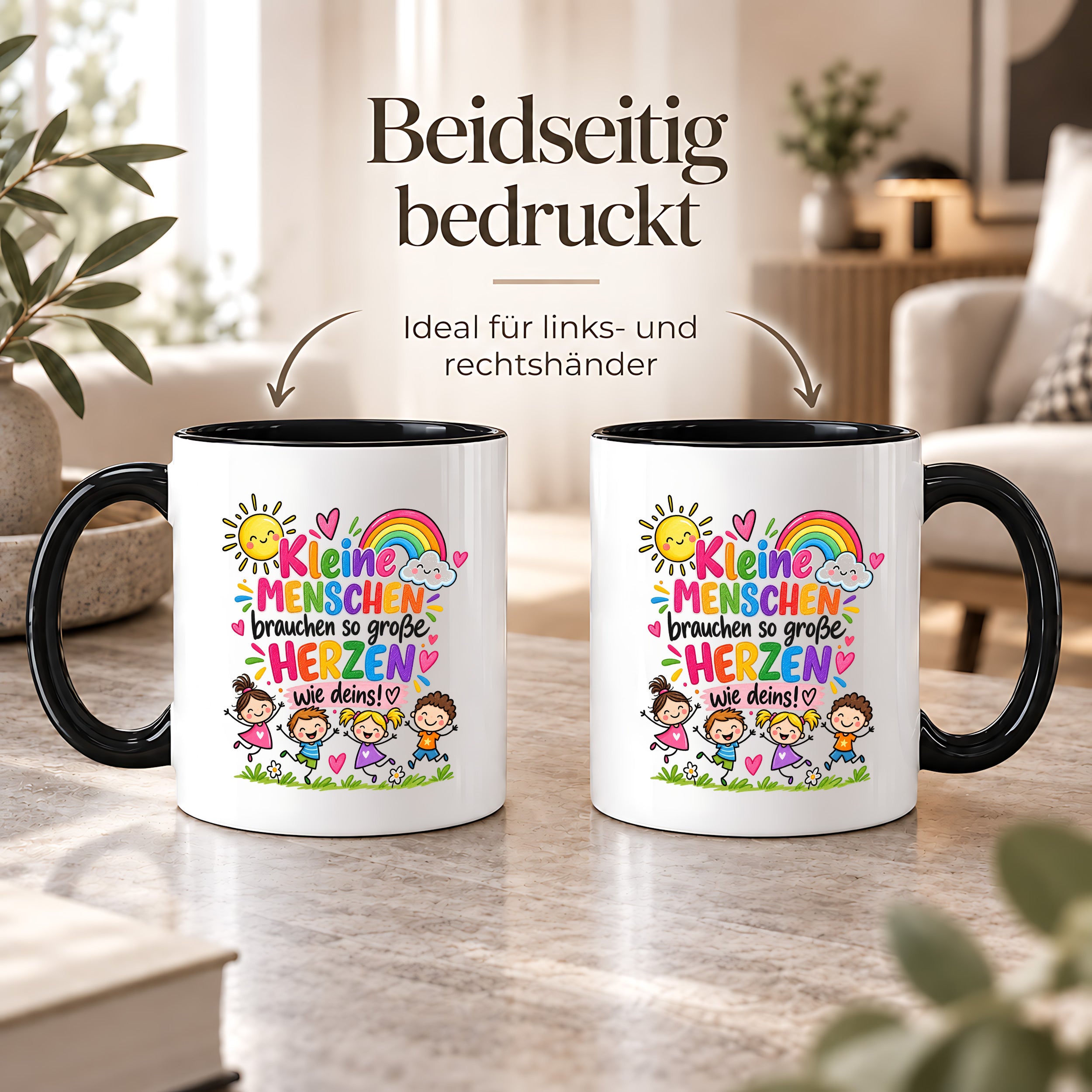 Tasse Erzieherin Geschenk Kleine Menschen große Herzen Kita Kindergarten Dankeschön Pädagogin Geburtstag Weihnachten 330 ml Kindergärtnerin