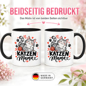 Katzen Mama Tasse Geschenk 330 ml Keramiktasse für Katzenliebhaber Katzenfreundin Geburtstag Weihnachten
