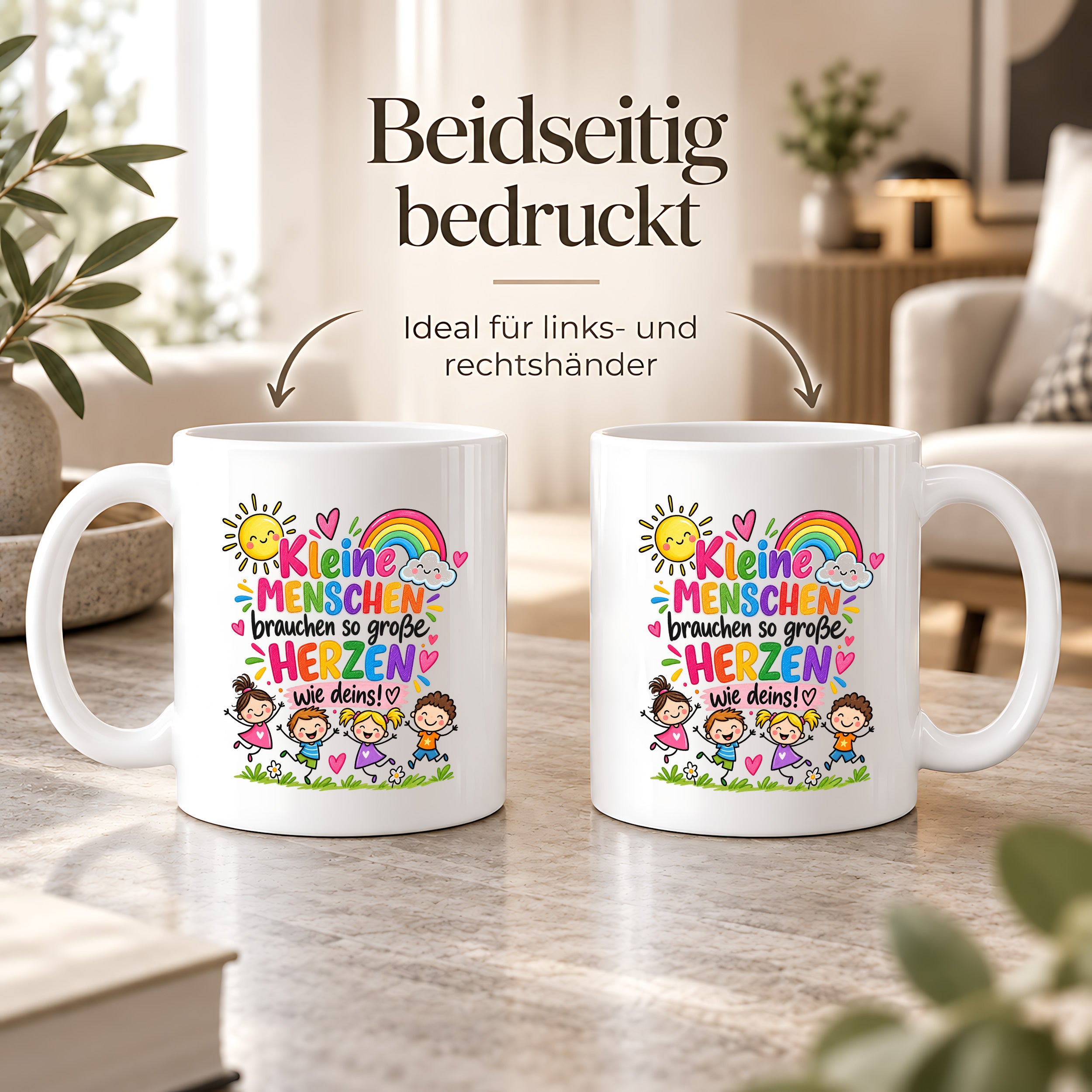 Tasse Erzieherin Geschenk Kleine Menschen große Herzen Kita Kindergarten Dankeschön Pädagogin Geburtstag Weihnachten 330 ml Kindergärtnerin