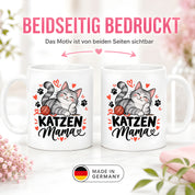 Katzen Mama Tasse Geschenk 330 ml Keramiktasse für Katzenliebhaber Katzenfreundin Geburtstag Weihnachten