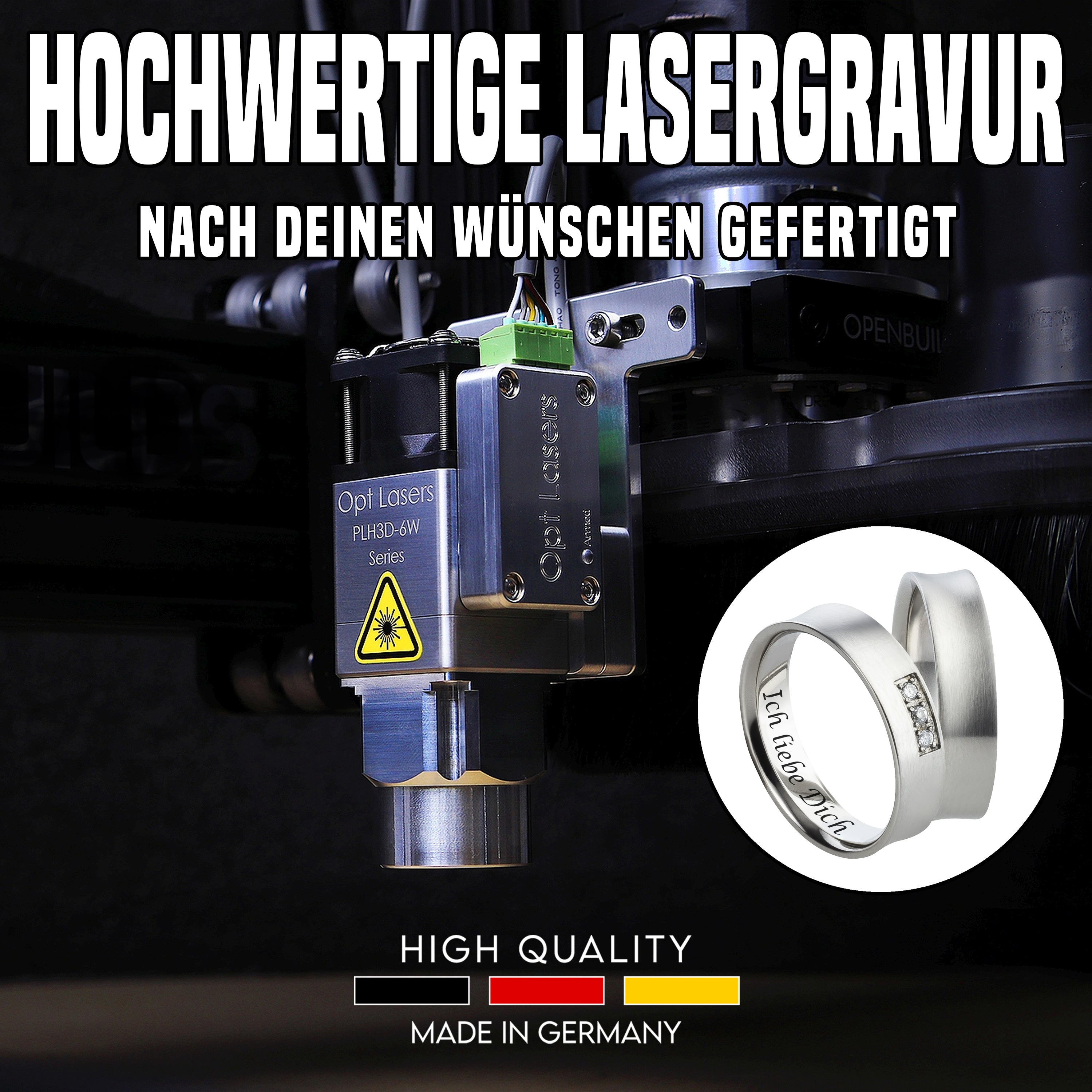 Freundschaftsringe / Partnerringe / Verlobungsringe / Eheringe / Damenring / Herrenring aus rhodiniertem 925 Silber | inklusive Innengravur | Ring einzeln oder Ringe als Set wählbar