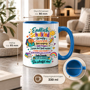 Tasse Schulkind Einschulung Geschenk Mutmacher Schule Schulanfang Kaffeetasse für Mädchen Jungen Geburtstag Schulstart 330 ml