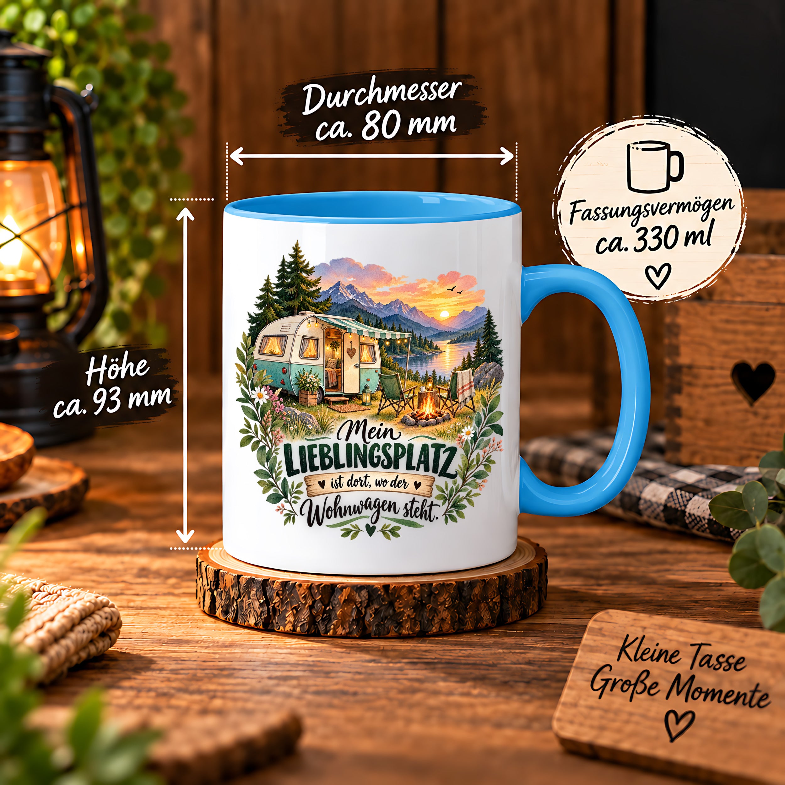 Tasse Wohnwagen Camping Geschenk Lieblingsplatz Camper Kaffeetasse Campingfreunde Wohnmobil Urlaub Geburtstag Weihnachten 330 ml
