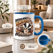 Herzbotschaft Dachs Tasse – Berühren meines Kaffees führt zu spontaner Erwerbsunfähigkeit – Lustige Kaffeetasse mit frechem Dachs Motiv – Geschenk für Kaffeeliebhaber, Kollegen und Büro – 330 ml