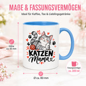 Katzen Mama Tasse Geschenk 330 ml Keramiktasse für Katzenliebhaber Katzenfreundin Geburtstag Weihnachten