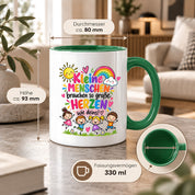 Tasse Erzieherin Geschenk Kleine Menschen große Herzen Kita Kindergarten Dankeschön Pädagogin Geburtstag Weihnachten 330 ml Kindergärtnerin