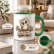 Tasse Eulenfan lustiger Spruch Ja ich mag Eulen Geschenk für Eulenliebhaber Freundin Kollegin Geburtstag Weihnachten 330 ml