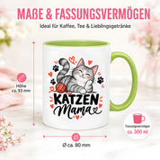 Katzen Mama Tasse Geschenk 330 ml Keramiktasse für Katzenliebhaber Katzenfreundin Geburtstag Weihnachten