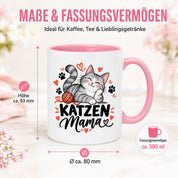 Katzen Mama Tasse Geschenk 330 ml Keramiktasse für Katzenliebhaber Katzenfreundin Geburtstag Weihnachten