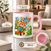 Schulkind 2026 Tasse Fuchs Einschulung Geschenk 330 ml Keramiktasse Schulanfang 1. Schultag Schultüte Mädchen Jungen
