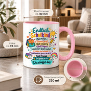 Tasse Schulkind Einschulung Geschenk Mutmacher Schule Schulanfang Kaffeetasse für Mädchen Jungen Geburtstag Schulstart 330 ml