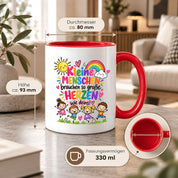 Tasse Erzieherin Geschenk Kleine Menschen große Herzen Kita Kindergarten Dankeschön Pädagogin Geburtstag Weihnachten 330 ml Kindergärtnerin
