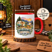 Tasse Wohnwagen Camping Geschenk Lieblingsplatz Camper Kaffeetasse Campingfreunde Wohnmobil Urlaub Geburtstag Weihnachten 330 ml