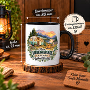 Tasse Wohnwagen Camping Geschenk Lieblingsplatz Camper Kaffeetasse Campingfreunde Wohnmobil Urlaub Geburtstag Weihnachten 330 ml