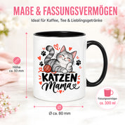Katzen Mama Tasse Geschenk 330 ml Keramiktasse für Katzenliebhaber Katzenfreundin Geburtstag Weihnachten