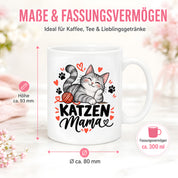 Katzen Mama Tasse Geschenk 330 ml Keramiktasse für Katzenliebhaber Katzenfreundin Geburtstag Weihnachten