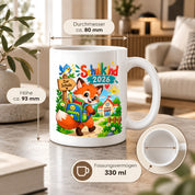 Schulkind 2026 Tasse Fuchs Einschulung Geschenk 330 ml Keramiktasse Schulanfang 1. Schultag Schultüte Mädchen Jungen