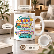 Tasse Schulkind Einschulung Geschenk Mutmacher Schule Schulanfang Kaffeetasse für Mädchen Jungen Geburtstag Schulstart 330 ml