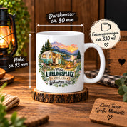 Tasse Wohnwagen Camping Geschenk Lieblingsplatz Camper Kaffeetasse Campingfreunde Wohnmobil Urlaub Geburtstag Weihnachten 330 ml