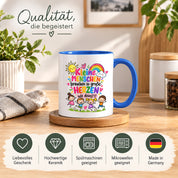 Tasse Erzieherin Geschenk Kleine Menschen große Herzen Kita Kindergarten Dankeschön Pädagogin Geburtstag Weihnachten 330 ml Kindergärtnerin