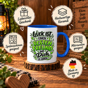 Herzbotschaft Bester Freund Tasse – Glück ist einen besten Freund wie dich zu haben – Kaffeetasse 330 ml mit Freundschaftsspruch und grünem Herz Motiv – Geschenk für besten Freund, Kumpel und Lieblingsmenschen – Freundschaft Geschenkidee
