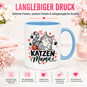 Katzen Mama Tasse Geschenk 330 ml Keramiktasse für Katzenliebhaber Katzenfreundin Geburtstag Weihnachten