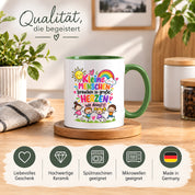 Tasse Erzieherin Geschenk Kleine Menschen große Herzen Kita Kindergarten Dankeschön Pädagogin Geburtstag Weihnachten 330 ml Kindergärtnerin