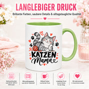 Katzen Mama Tasse Geschenk 330 ml Keramiktasse für Katzenliebhaber Katzenfreundin Geburtstag Weihnachten