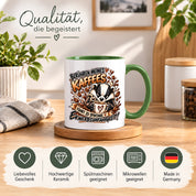 Herzbotschaft Dachs Tasse – Berühren meines Kaffees führt zu spontaner Erwerbsunfähigkeit – Lustige Kaffeetasse mit frechem Dachs Motiv – Geschenk für Kaffeeliebhaber, Kollegen und Büro – 330 ml