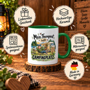 Camping Tasse Mein Therapeut heißt Campingplatz 330 ml Geschenk Camper Wohnmobil Campingfan Geburtstag Weihnachten
