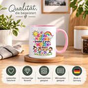 Tasse Erzieherin Geschenk Kleine Menschen große Herzen Kita Kindergarten Dankeschön Pädagogin Geburtstag Weihnachten 330 ml Kindergärtnerin