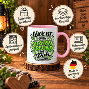 Herzbotschaft Bester Freund Tasse – Glück ist einen besten Freund wie dich zu haben – Kaffeetasse 330 ml mit Freundschaftsspruch und grünem Herz Motiv – Geschenk für besten Freund, Kumpel und Lieblingsmenschen – Freundschaft Geschenkidee