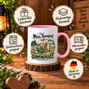 Camping Tasse Mein Therapeut heißt Campingplatz 330 ml Geschenk Camper Wohnmobil Campingfan Geburtstag Weihnachten