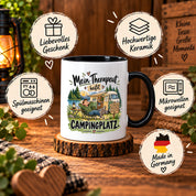 Camping Tasse Mein Therapeut heißt Campingplatz 330 ml Geschenk Camper Wohnmobil Campingfan Geburtstag Weihnachten