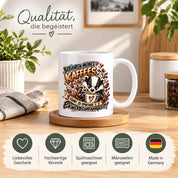 Herzbotschaft Dachs Tasse – Berühren meines Kaffees führt zu spontaner Erwerbsunfähigkeit – Lustige Kaffeetasse mit frechem Dachs Motiv – Geschenk für Kaffeeliebhaber, Kollegen und Büro – 330 ml
