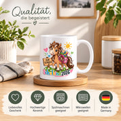 Schulkind 2026 Tasse Pferd Einschulung Geschenk 330 ml Keramiktasse für Mädchen Jungen Schulanfang 1. Schultag