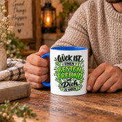 Herzbotschaft Bester Freund Tasse – Glück ist einen besten Freund wie dich zu haben – Kaffeetasse 330 ml mit Freundschaftsspruch und grünem Herz Motiv – Geschenk für besten Freund, Kumpel und Lieblingsmenschen – Freundschaft Geschenkidee