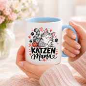 Katzen Mama Tasse Geschenk 330 ml Keramiktasse für Katzenliebhaber Katzenfreundin Geburtstag Weihnachten