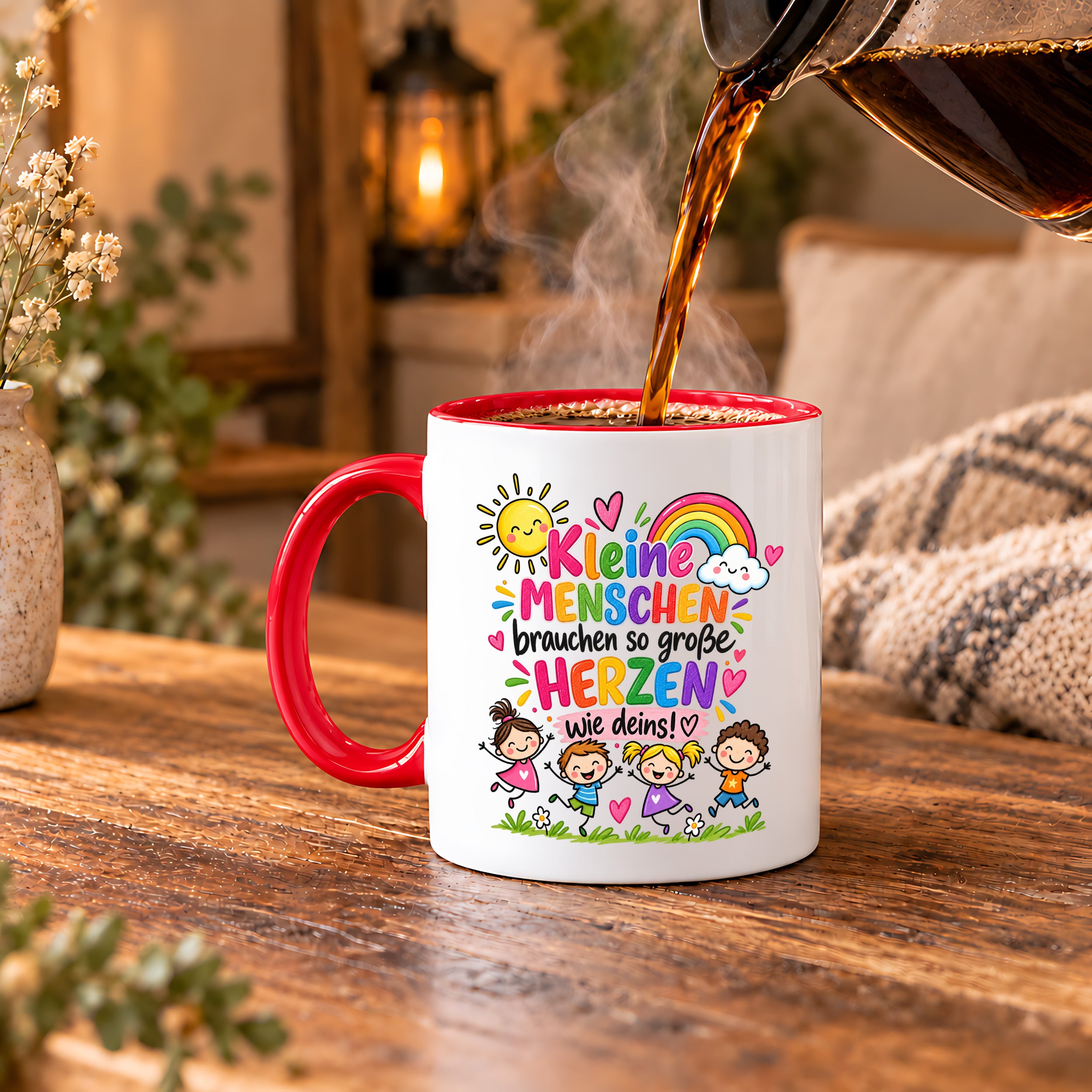 Tasse Erzieherin Geschenk Kleine Menschen große Herzen Kita Kindergarten Dankeschön Pädagogin Geburtstag Weihnachten 330 ml Kindergärtnerin