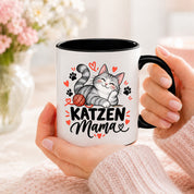 Katzen Mama Tasse Geschenk 330 ml Keramiktasse für Katzenliebhaber Katzenfreundin Geburtstag Weihnachten