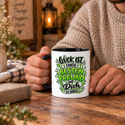 Herzbotschaft Bester Freund Tasse – Glück ist einen besten Freund wie dich zu haben – Kaffeetasse 330 ml mit Freundschaftsspruch und grünem Herz Motiv – Geschenk für besten Freund, Kumpel und Lieblingsmenschen – Freundschaft Geschenkidee