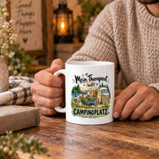 Camping Tasse Mein Therapeut heißt Campingplatz 330 ml Geschenk Camper Wohnmobil Campingfan Geburtstag Weihnachten