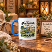 Camping Tasse Mein Therapeut heißt Campingplatz 330 ml Geschenk Camper Wohnmobil Campingfan Geburtstag Weihnachten