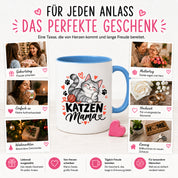 Katzen Mama Tasse Geschenk 330 ml Keramiktasse für Katzenliebhaber Katzenfreundin Geburtstag Weihnachten