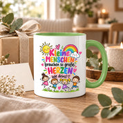 Tasse Erzieherin Geschenk Kleine Menschen große Herzen Kita Kindergarten Dankeschön Pädagogin Geburtstag Weihnachten 330 ml Kindergärtnerin
