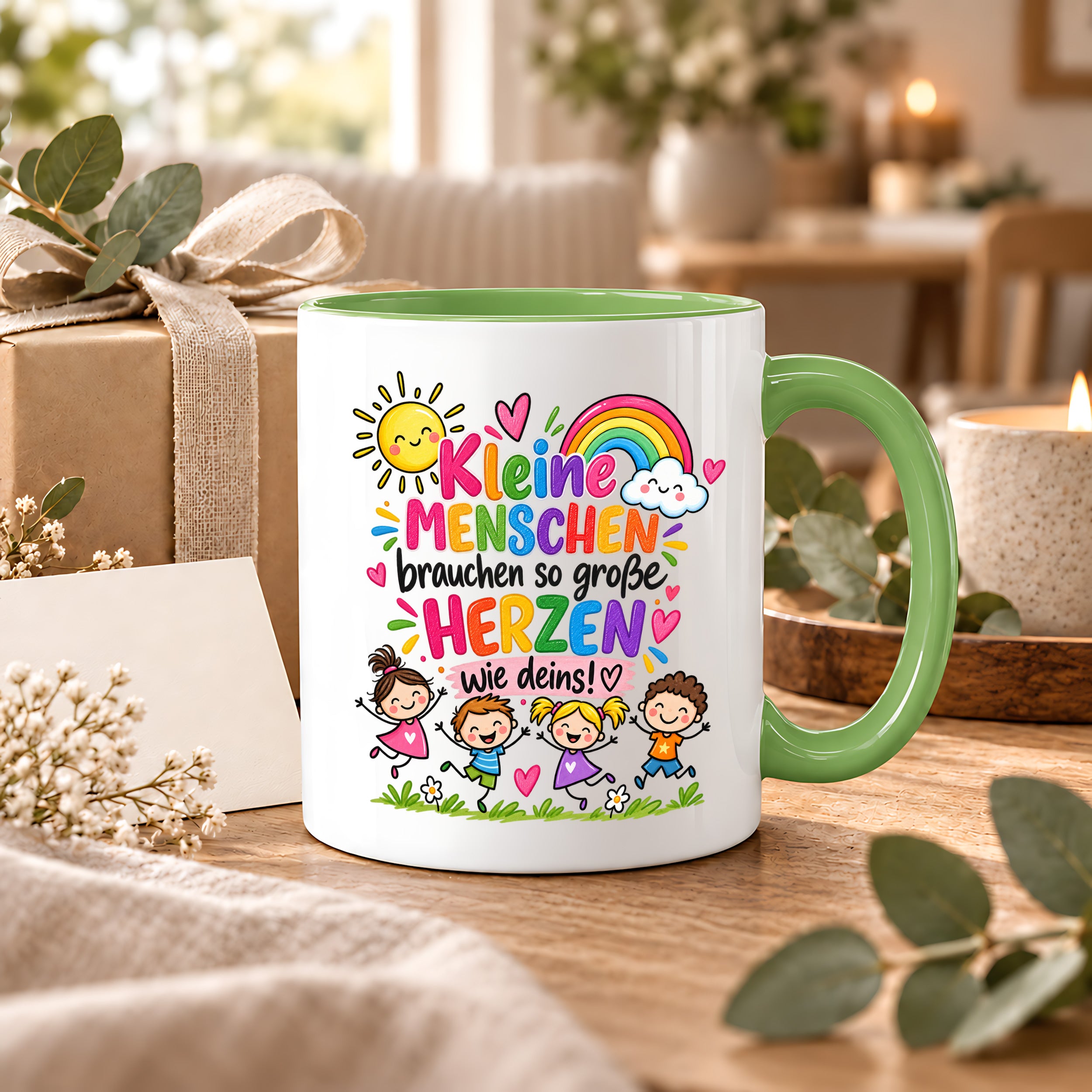 Tasse Erzieherin Geschenk Kleine Menschen große Herzen Kita Kindergarten Dankeschön Pädagogin Geburtstag Weihnachten 330 ml Kindergärtnerin