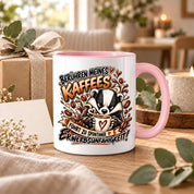 Herzbotschaft Dachs Tasse – Berühren meines Kaffees führt zu spontaner Erwerbsunfähigkeit – Lustige Kaffeetasse mit frechem Dachs Motiv – Geschenk für Kaffeeliebhaber, Kollegen und Büro – 330 ml