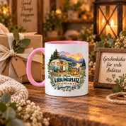 Tasse Wohnwagen Camping Geschenk Lieblingsplatz Camper Kaffeetasse Campingfreunde Wohnmobil Urlaub Geburtstag Weihnachten 330 ml